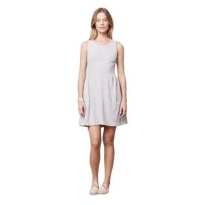 Anthropologie Dress Womens Small Gray Lilka Smocked Spacedye Cotton